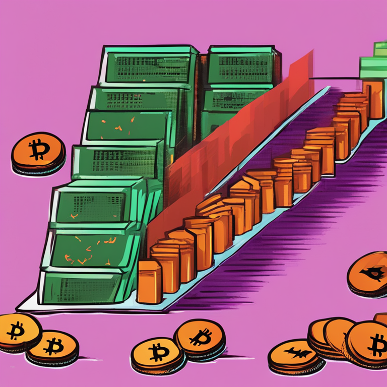 Graphical representation of market reaction to Wisconsin State Investment Board's Bitcoin purchase, digital illustration, Artstation HQ, vibrant colors