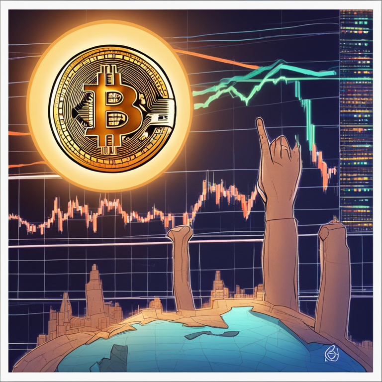 Bitcoin's market structure illustrating potential for growth, hand-drawn digital illustration, Artstation HQ, digital art