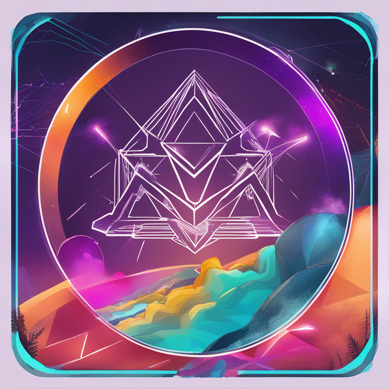 Ethereum Rollups illustration: a futuristic digital world with Ethereum logo, hand-drawn digital illustration, Artstation HQ, digital art, vibrant colors, high-tech atmosphere