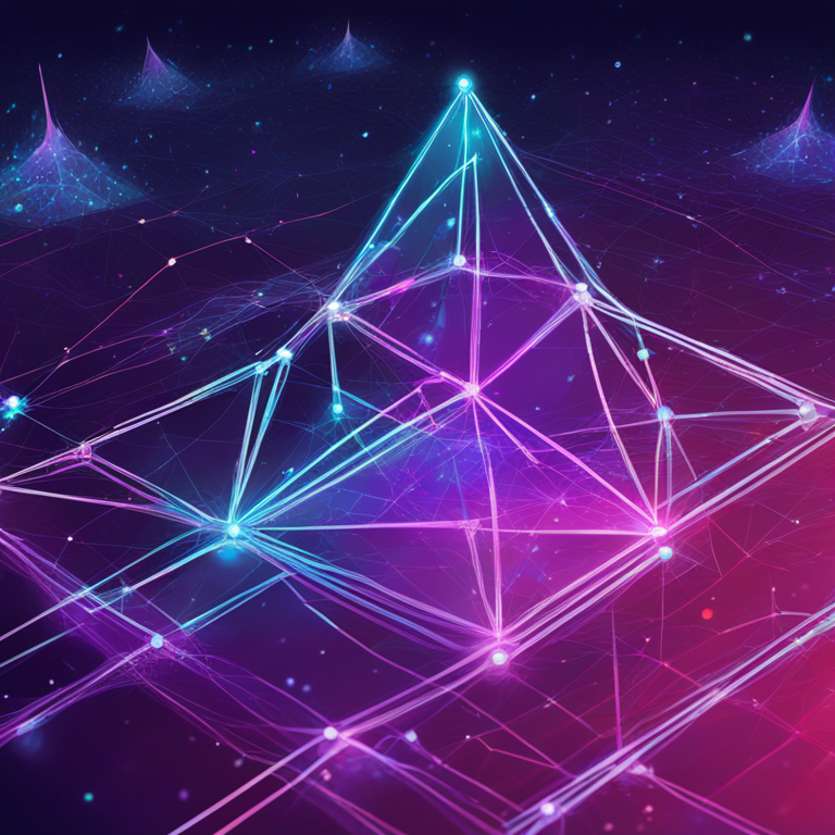 hand-drawn digital illustration, Artstation HQ, digital art, depiction of Ethereum blockchain network growing and expanding, with artistic nodes and connections, vibrant colors, futuristic style