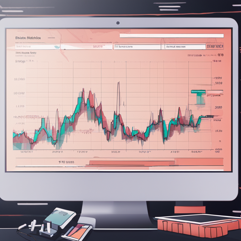 hand-drawn digital illustration, Artstation HQ, digital art, of a financial graph with a highlighted 200-day EMA, showcasing ICP’s fluctuating price, detailed data points, and chart analysis, trending on Artstation