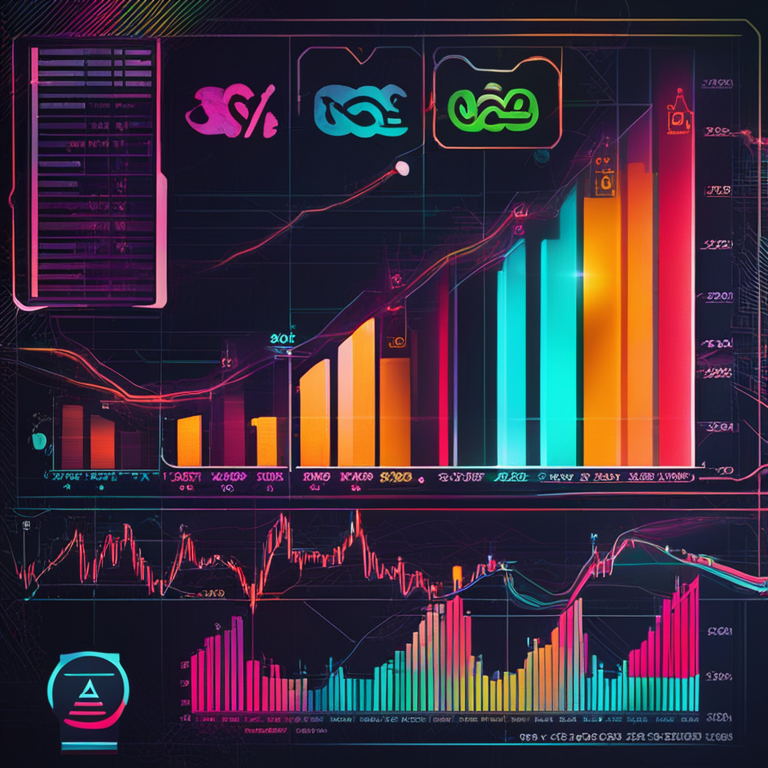 hand-drawn digital illustration, Artstation HQ, digital art, of a financial chart showing a bearish trend, vibrant colors, intricate details, highlighting an ICP token logo with market analysis symbols, trending on Artstation