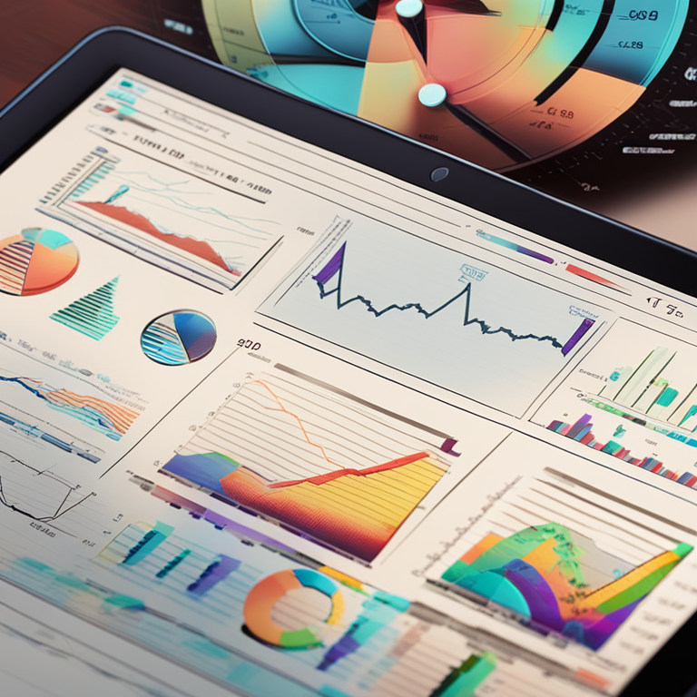 Digital representation of financial metrics and charts, hand-drawn digital illustration, Artstation HQ, digital art