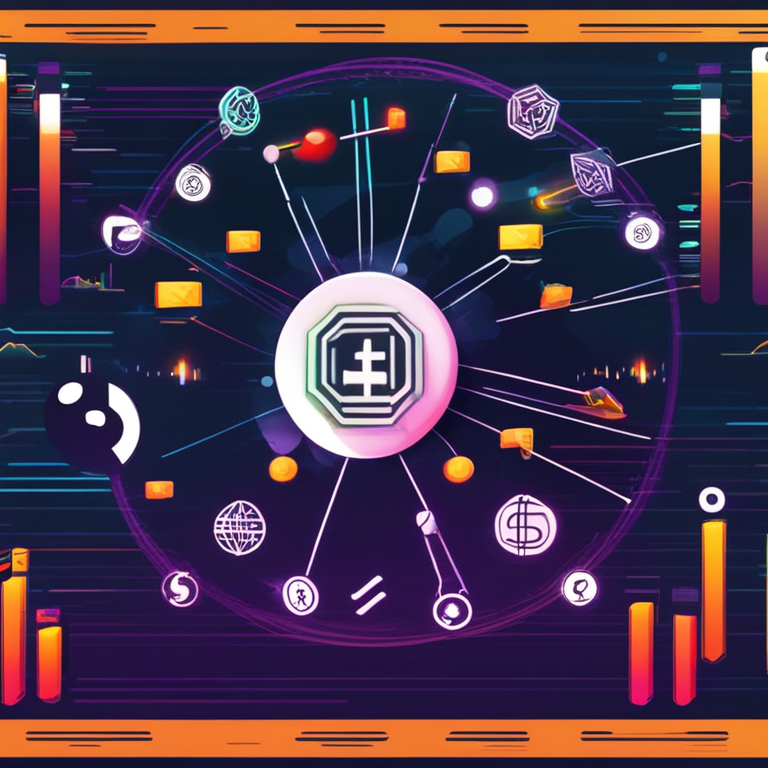 A rising chart with cryptocurrencies icons, hand-drawn digital illustration, Artstation HQ, digital art, trending in crypto news, vibrant colors, realistic market trends depiction