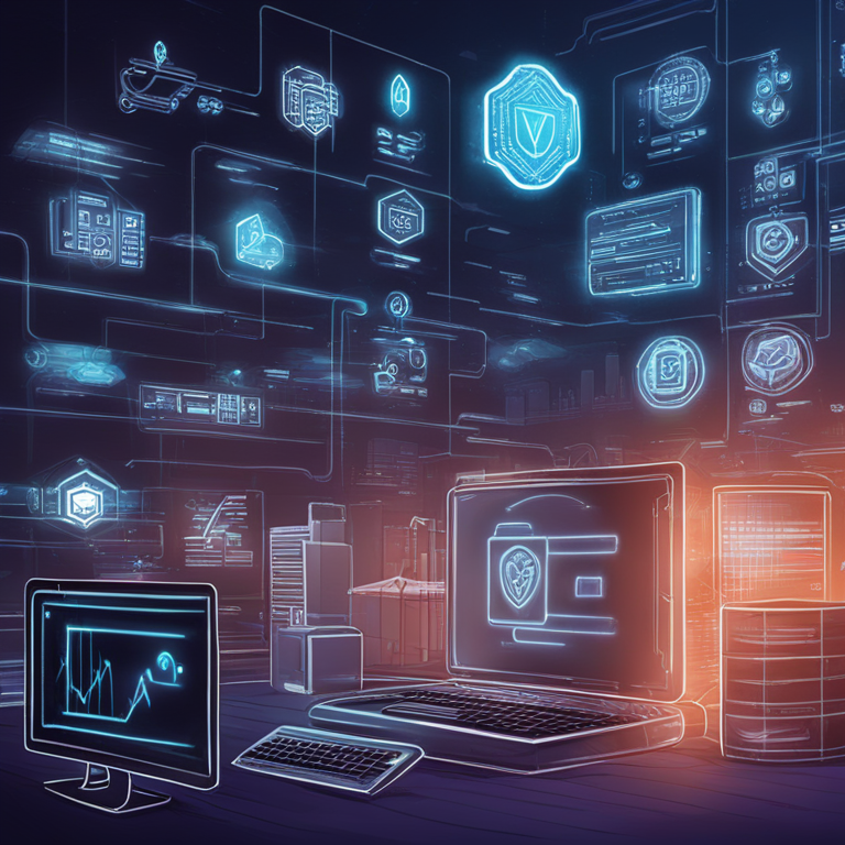 Visualization of secure digital asset management: hand-drawn digital illustration, Artstation HQ, digital art, secure vault, crypto wallet icons, futuristic tech background