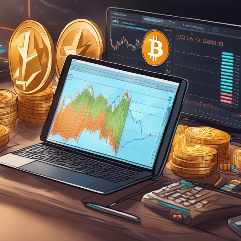 hand-drawn digital illustration of a cryptocurrency trading screen with fluctuating graphs, showcasing DOGE price movements, Artstation HQ, digital art