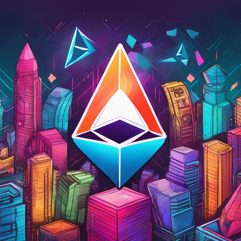 Hand-drawn digital illustration of Ethereum logo being surrounded by various ETFs, under vibrant colors and modern digital art style, trending on Artstation