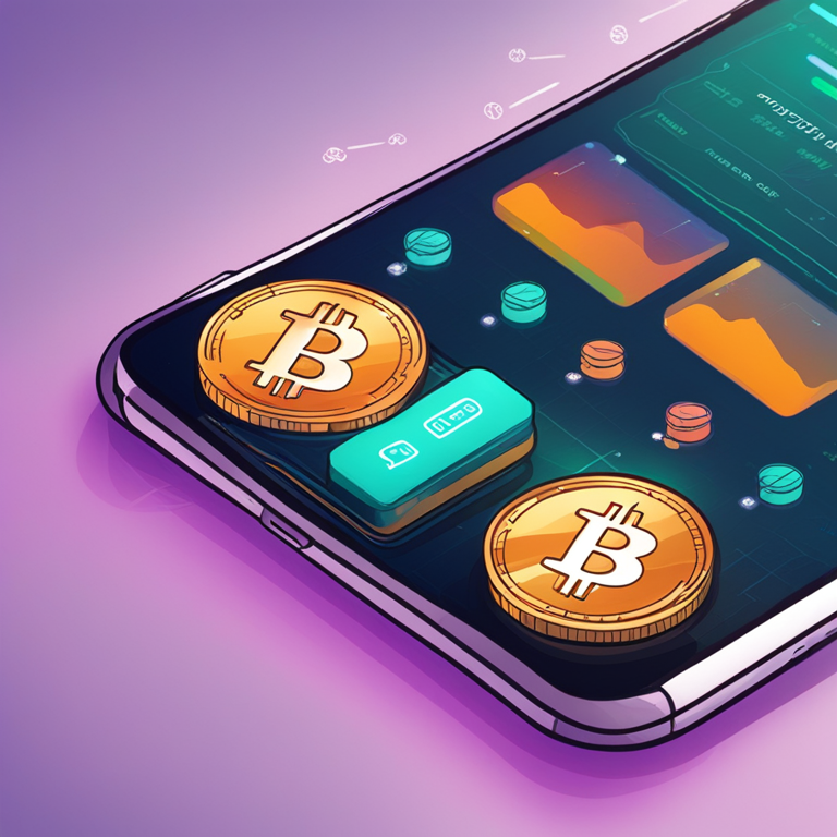 illustration of a digital wallet interface showing cryptocurrency transaction history with vibrant tokens, hand-drawn digital illustration, Artstation HQ, digital art