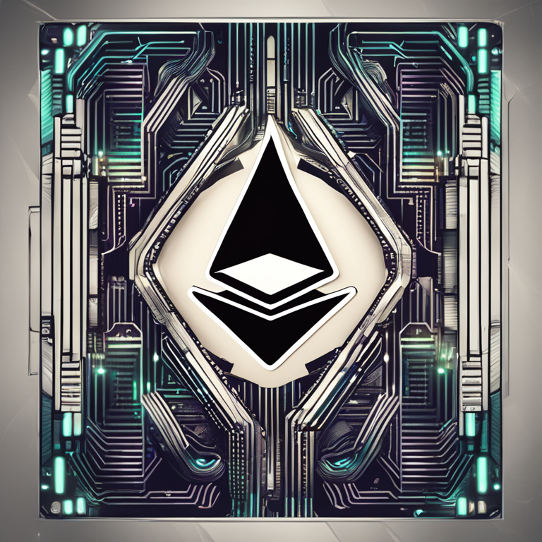 Ethereum token symbol depicted in a futuristic digital illustration, hand-drawn digital illustration, Artstation HQ, digital art