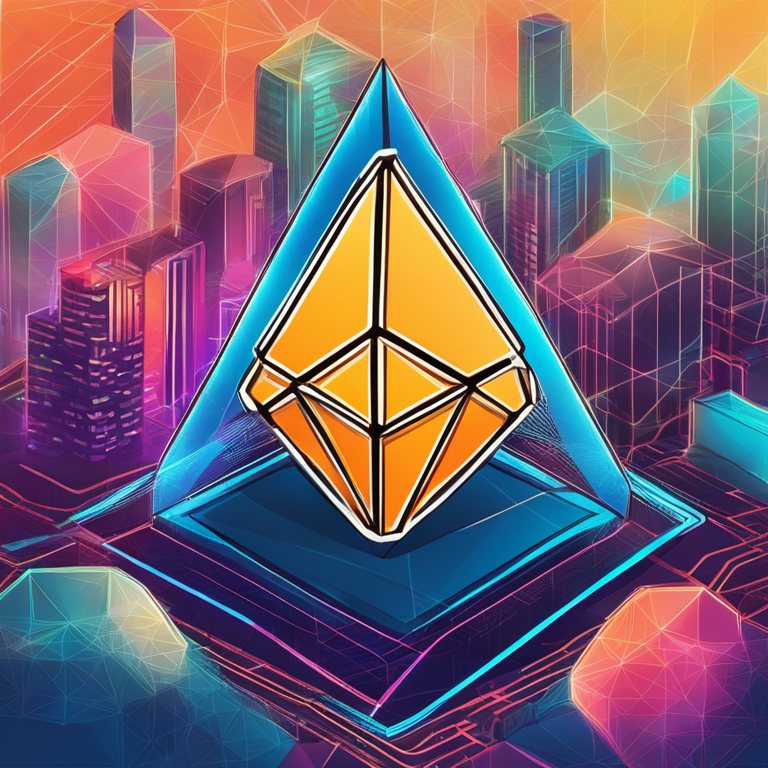 Ethereum blockchain network, digital art, colorful and modern design, Artstation HQ, hand-drawn illustration