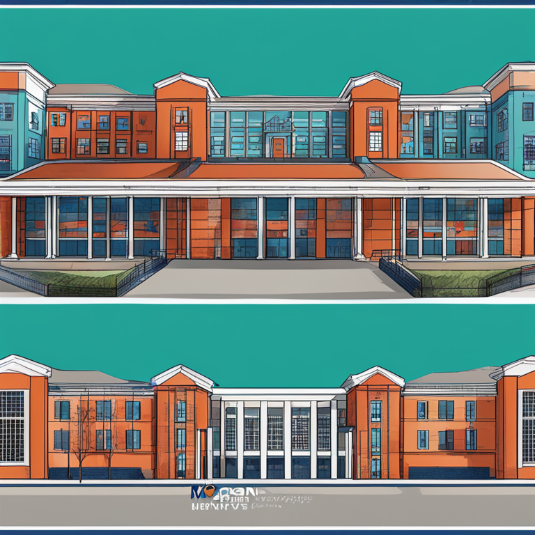 Digital illustration of Morgan State University receiving investment from Ripple, vibrant colors, hand-drawn style