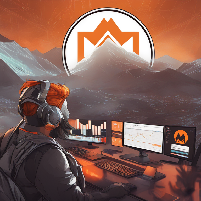 Creative digital illustration of Monero trading activity, bullish chart, Artstation HQ, digital art