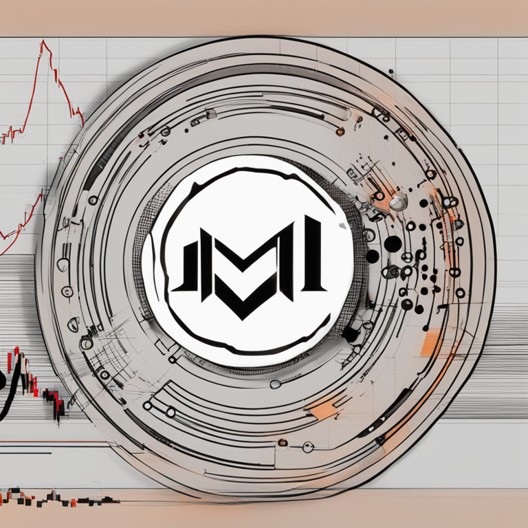 Monero (XMR) trading data with bullish trend highlighted, hand-drawn digital illustration, Artstation HQ, digital art