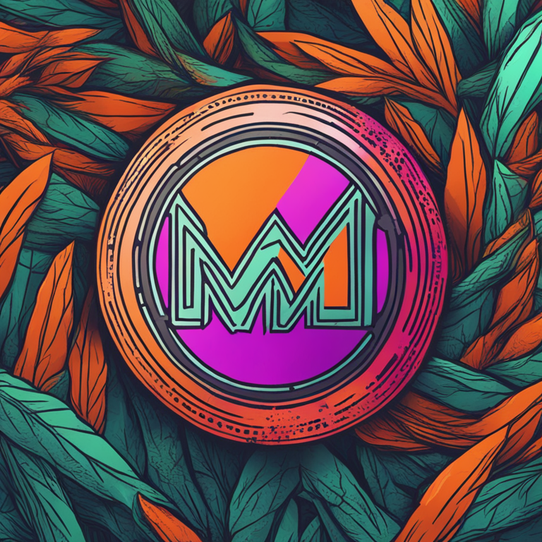 Digital representation of Monero cryptocurrency, hand-drawn digital illustration, Artstation HQ, digital art, showcasing a bullish trend, vibrant colors