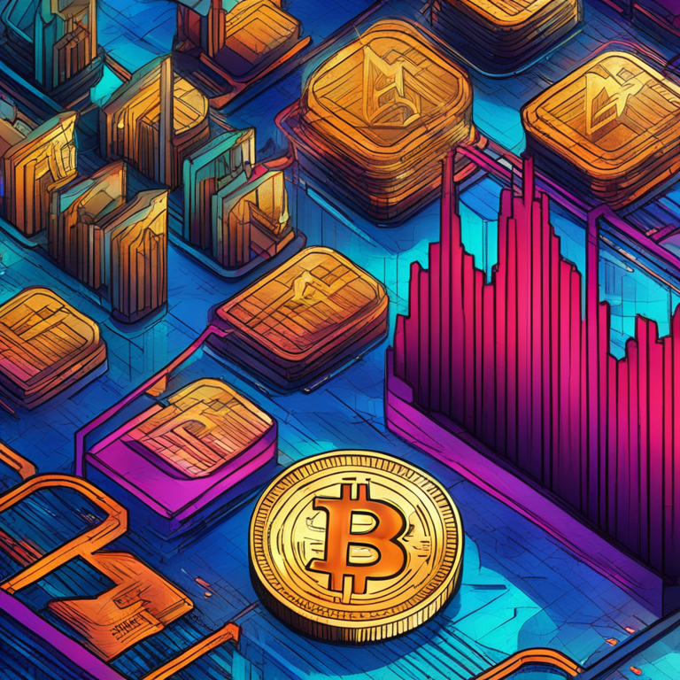 Hand-drawn digital illustration of cryptocurrency market chart, Artstation HQ, digital art, futuristic and vibrant colors