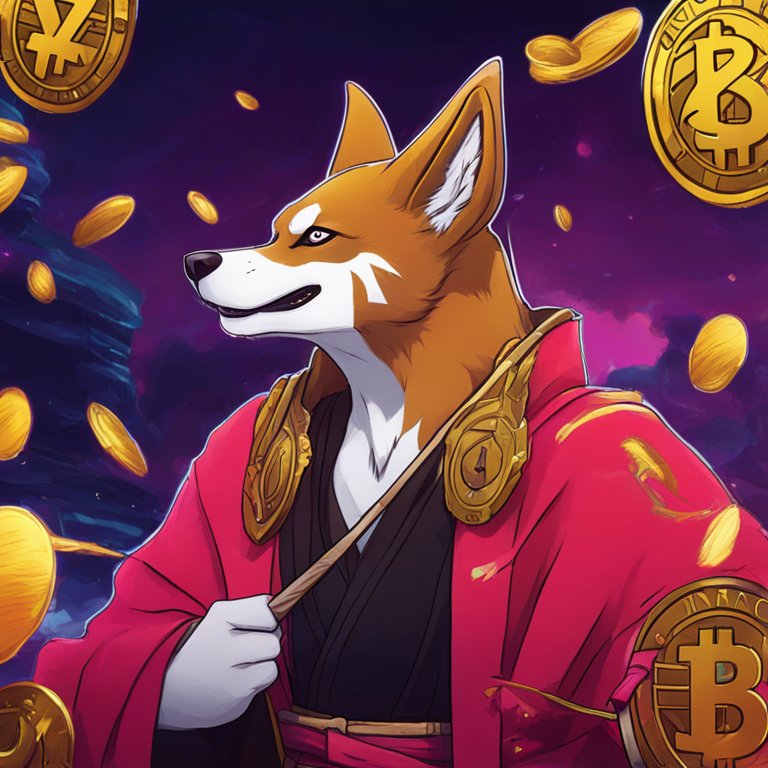 Hand-drawn digital illustration of Floki Inu token being listed on Binance Thailand, showcasing investors’ excitement, digital art, vibrant colors, Artstation HQ