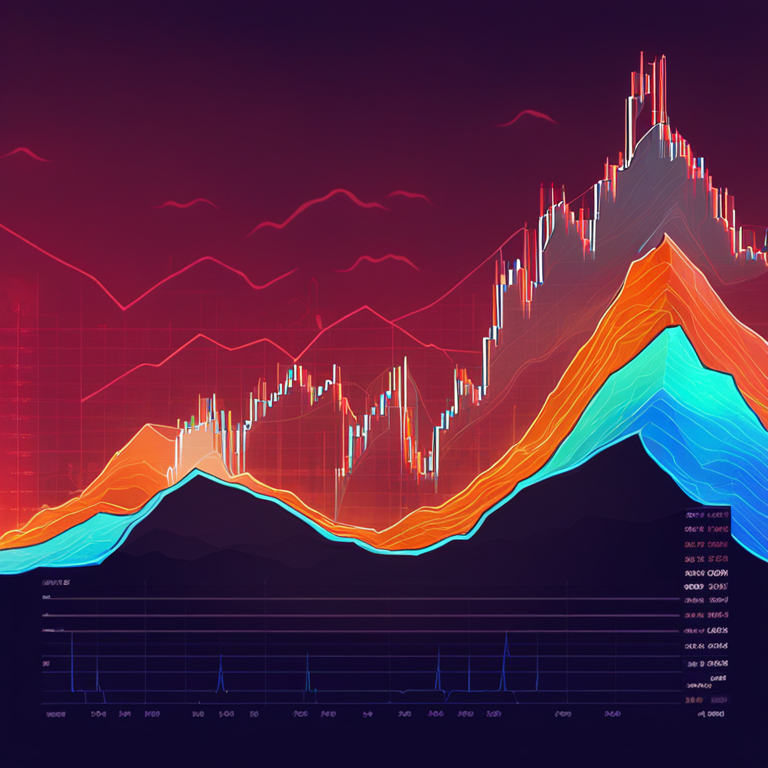 hand-drawn digital illustration of cryptocurrency prices dropping, Artstation HQ, digital art, showing support and resistance lines, vibrant and contrasting colors, modern style with detailed graphs