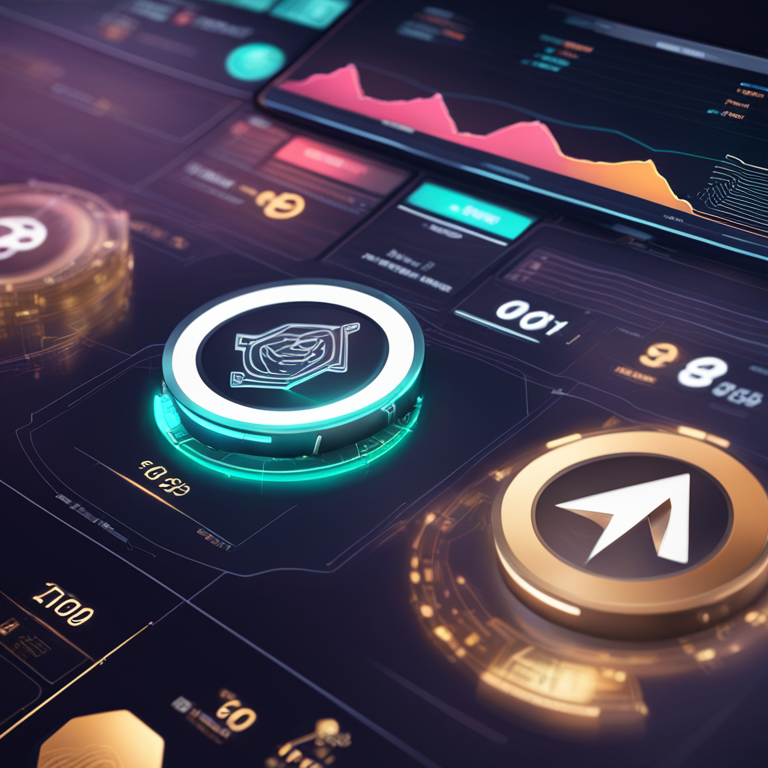 digital art representation of a complex financial data interface with memecoin icons, Artstation HQ, digital art