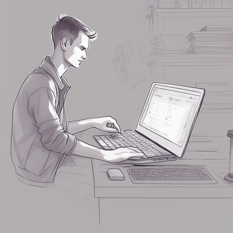 Vitalik Buterin quickly drafting an Ethereum wallet proposal, hand-drawn digital illustration, Artstation HQ, digital art