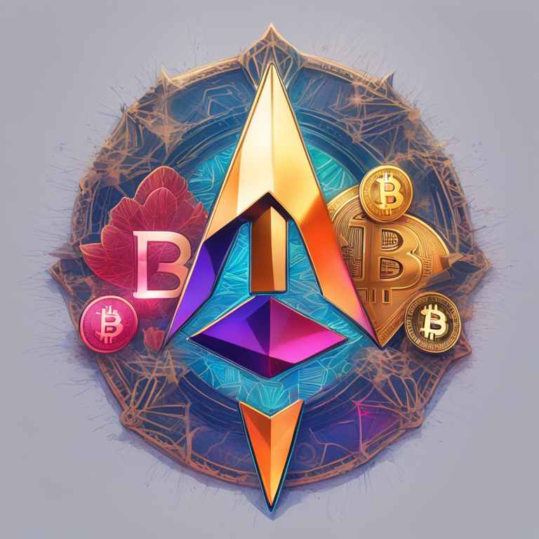 An artistic digital illustration depicting Bitcoin, Ethereum, and Solana logos interconnected with traditional financial symbols, vibrant and modern, Artstation HQ, digital art