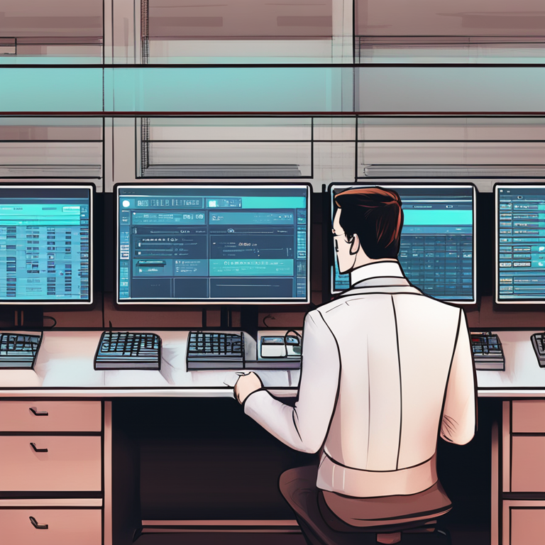 A digital illustration of digital bank transactions being monitored, hand-drawn digital illustration, Artstation HQ, digital art