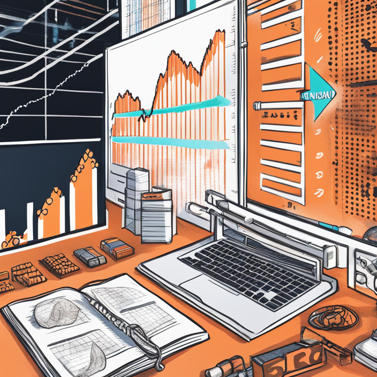 Hand-drawn digital illustration of crypto and stock market graphs with Vanguard and BlackRock logos, showcasing a digital asset theme, trending on Artstation