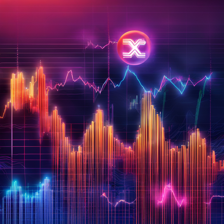 hand-drawn digital illustration of XRP and cryptocurrency rise, Artstation HQ, digital art, futuristic background, glowing graphs, vibrant colors