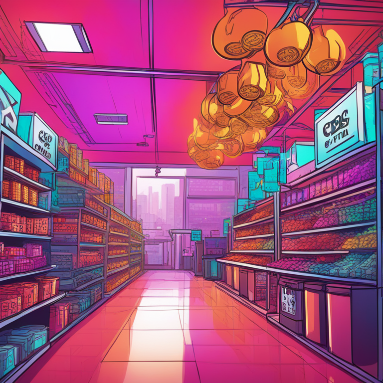 Hand-drawn digital illustration of wholesale versus retail CBDC, Artstation HQ, vibrant colors, digital currency concept, futuristic financial setting, contrasting focus on retail and wholesale.