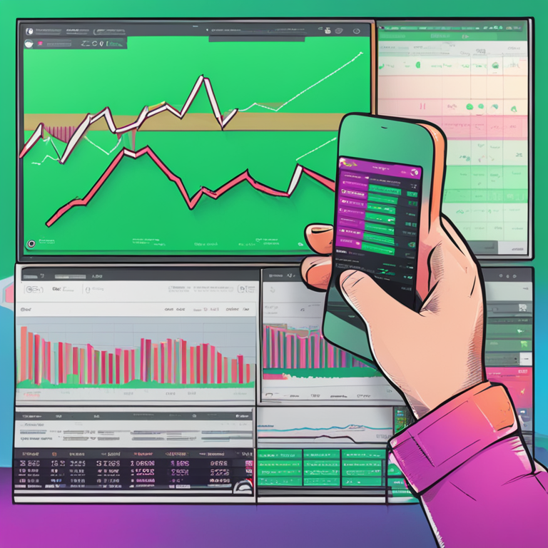 Hand-drawn digital illustration showing a successful launch of Robinhood Crypto in Europe, Artstation HQ, vibrant trading charts, happy European users, digital art