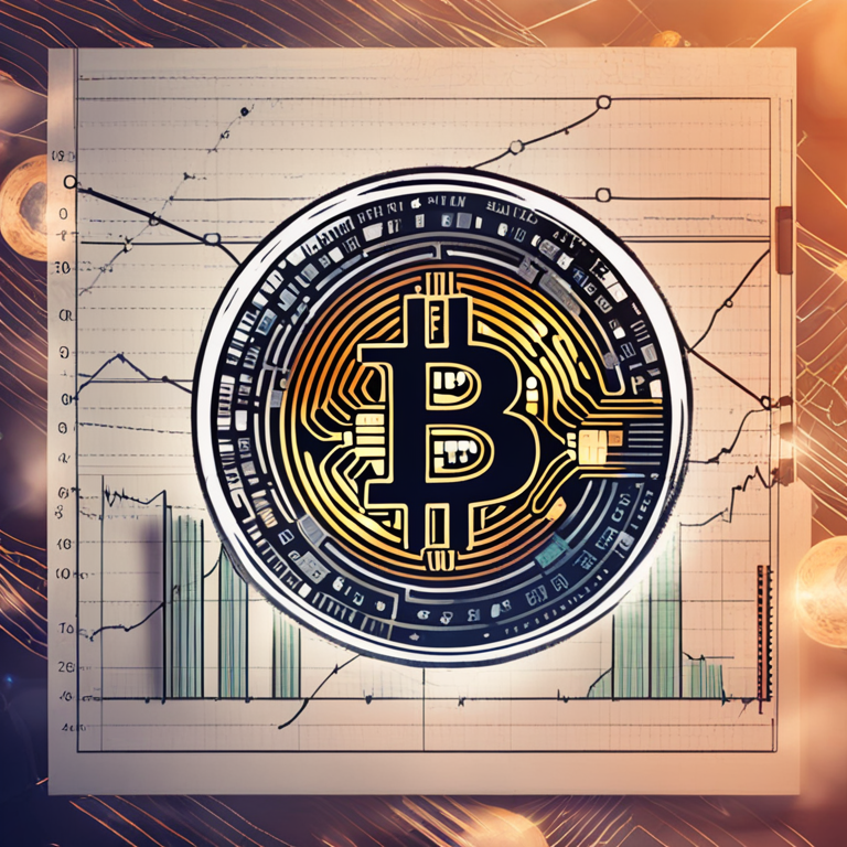 Bitcoin support and resistance levels illustrated with graphs, hand-drawn digital illustration, Artstation HQ, digital art, modern and detailed representation, analytical visualization with vibrant colors, financial trends depiction