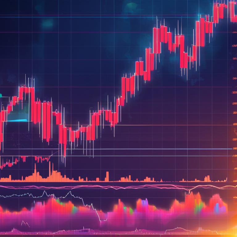 Bitcoin price chart with key support and resistance levels, hand-drawn digital illustration, Artstation HQ, digital art, depicting a fluctuating market trend with lively colors