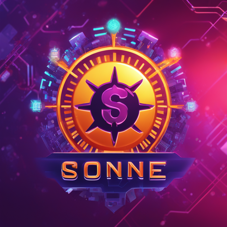 digital illustration of Sonne Finance logo with a backdrop of digital security breaches, Artstation HQ style, vibrant and modern, hints of Optimism chain