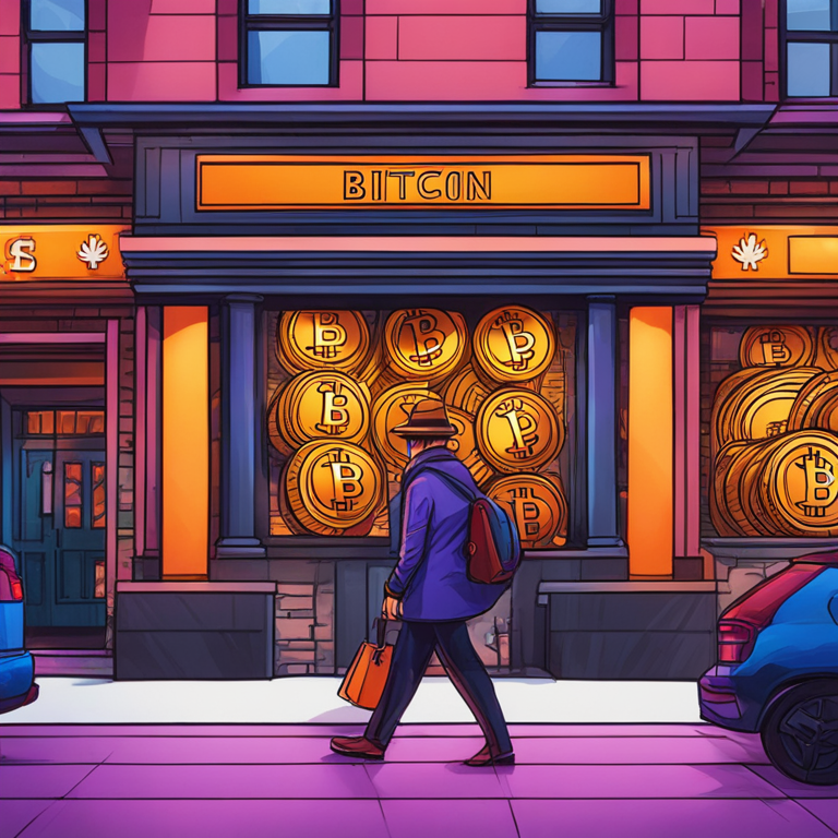 Canadian banks investing millions into Bitcoin ETF, hand-drawn digital illustration, Artstation HQ, vibrant colors, financial scene, digital art, trending in the financial sector