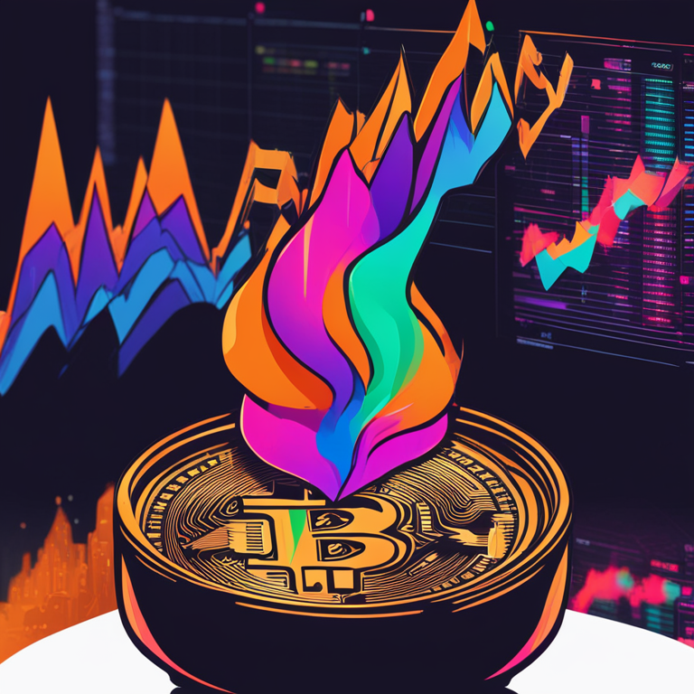 hand-drawn digital illustration, Artstation HQ, digital art, bitcoins and ETF charts, vibrant colors, trending on Artstation, modern financial landscape, cryptocurrency theme, engaging composition with graphs and coins