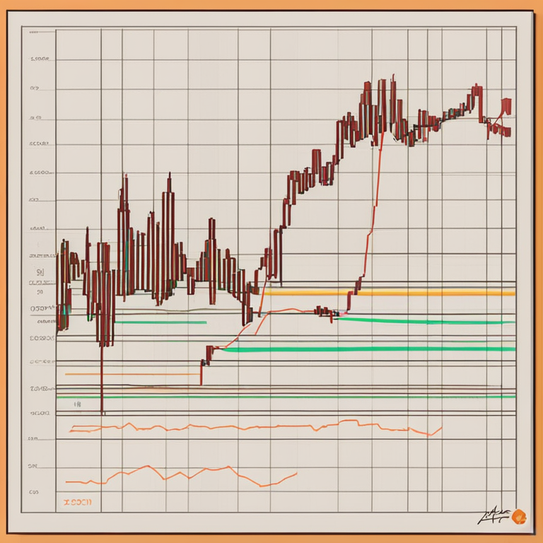 hand-drawn digital illustration of Bitcoin ETF graph in increasing trend, Artstation HQ, digital art