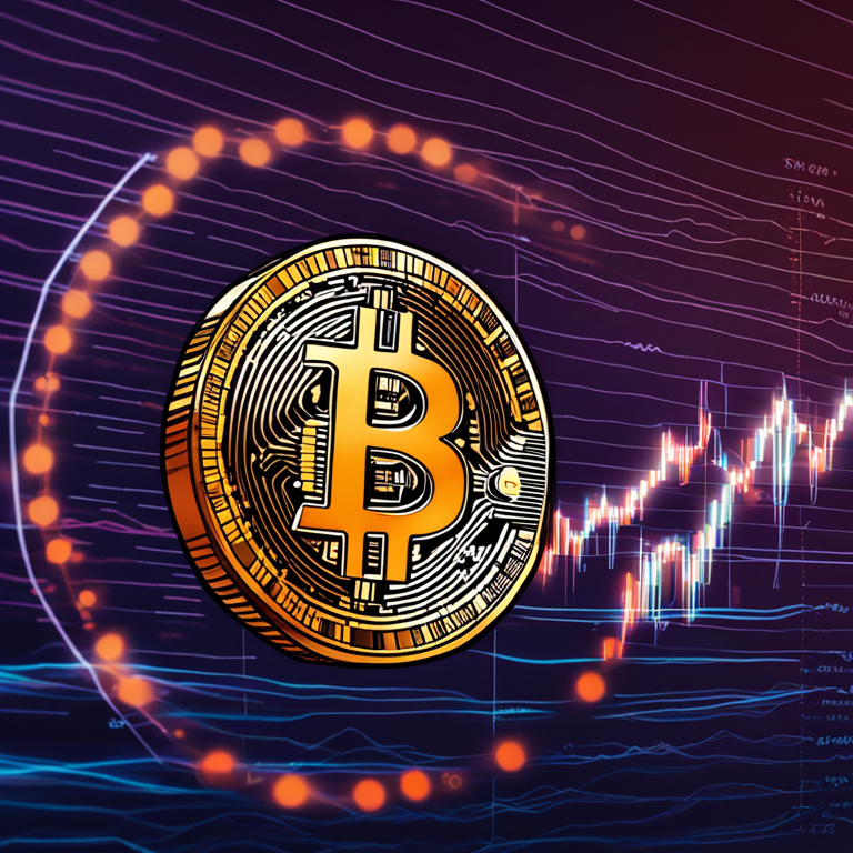 High-contrast image showing fluctuating Bitcoin and Ethereum values on a digital screen, hand-drawn digital illustration, Artstation HQ, digital art, intricate cryptocurrency price graphs, and economic indicators, a vivid representation of financial suspense.