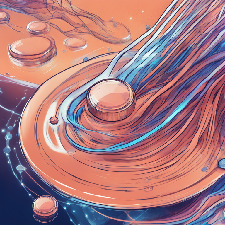 A futuristic digital art representation of decentralized finance, hand-drawn digital illustration, Artstation HQ, digital art, depicting Liquid Vesting in an abstract manner with flowing, interconnected tokens