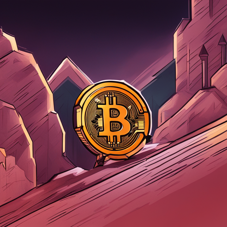 digital illustration of Bitcoin with a bullish trend arrow, Artstation HQ, sleek digital art