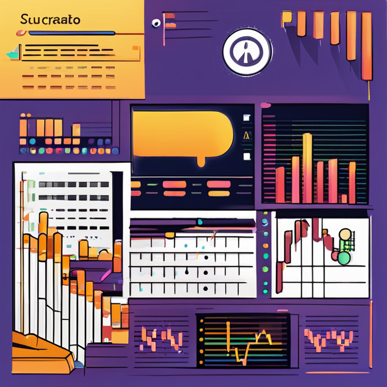 Hand-drawn digital illustration of Polkadot (DOT) cryptocurrency price analysis, features dynamic charts, digital art, Artstation HQ