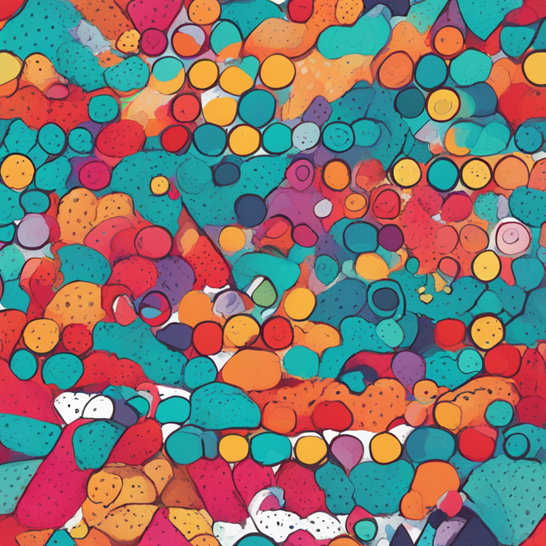 digital hand-drawn illustration of Polkadot daily chart analysis, resistance, and support levels, vibrant colors, Artstation HQ, digital art