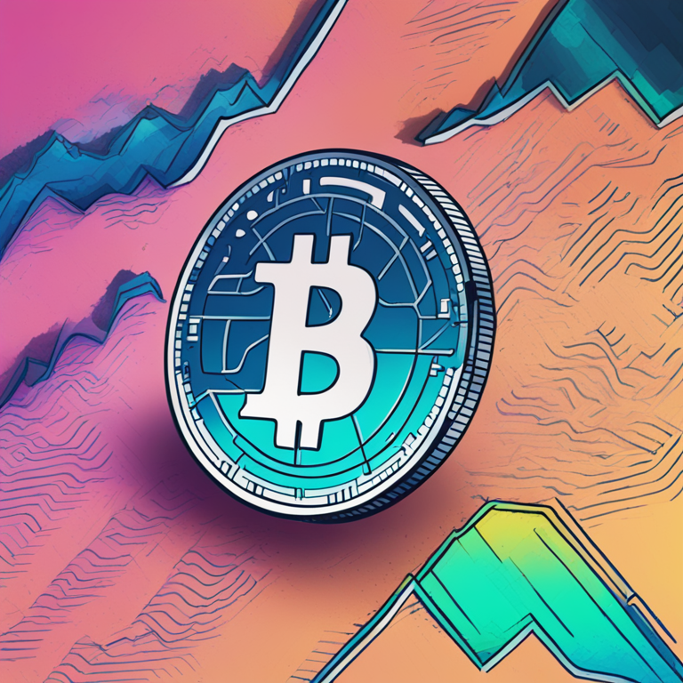 A detailed hand-drawn digital illustration of fluctuating cryptocurrency charts and a XRP coin, digitally created in Artstation HQ style, trending colors, dynamic composition, for Stable Diffusion XL.