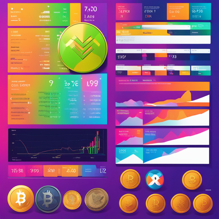 A high-level digital illustration featuring analytical graphs and XRP coin close-ups, created in vibrant colors, detailed like Artstation HQ illustrations, showing the current market hoots and hollers.