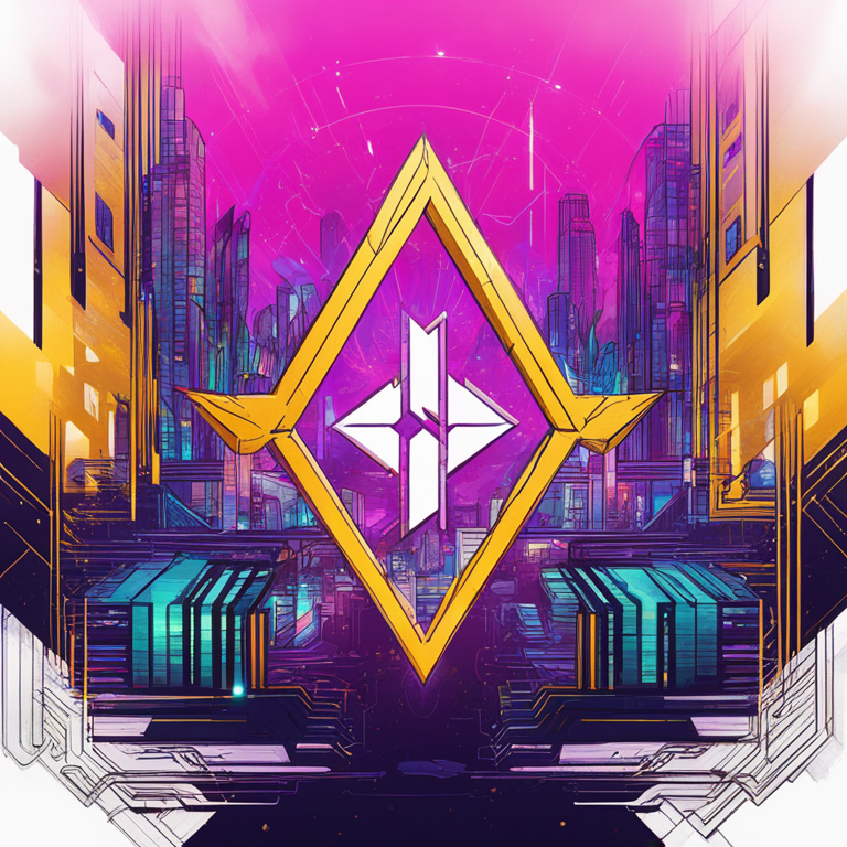 hand-drawn digital illustration, Artstation HQ, digital art of Binance logo symbolizing the end of BEP2 token support, a futuristic blockchain network in transformation, vibrant colors, dynamic elements of cryptocurrency, abstract design