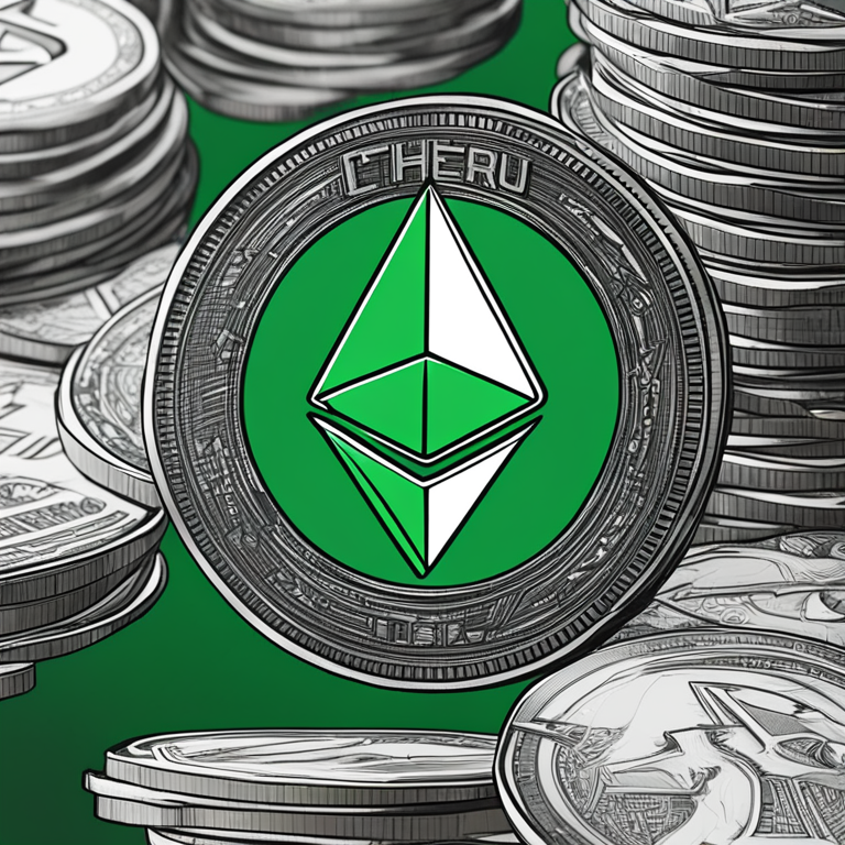 Ethereum Classic USD stablecoin applications, digital currency usage, futuristic financial system, hand-drawn digital illustration, Artstation HQ, digital art