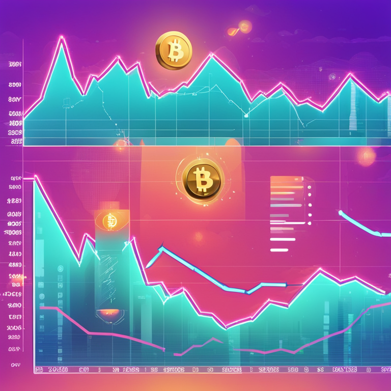 hand-drawn digital illustration, Artstation HQ, visual representation of financial growth with rising graphs and cryptocurrency icons, digital art, vivid, modern, trending on Artstation