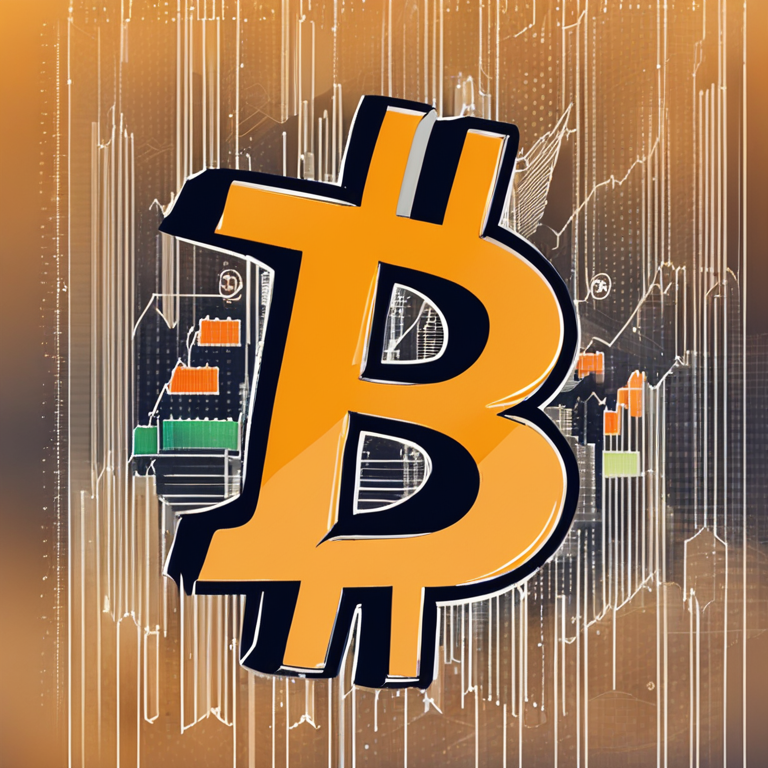 hand-drawn digital illustration of Bitcoin symbol with dynamic financial graphs in the background, Artstation HQ, digital art