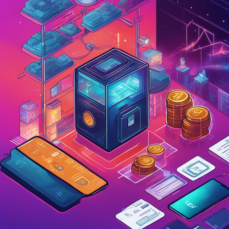 hand-drawn digital illustration, Artstation HQ, digital art, Alchemy Pay partnering with UniSat Wallet, futuristic finance interface, Bitcoin transactions, digital collaboration, vibrant and modern colors