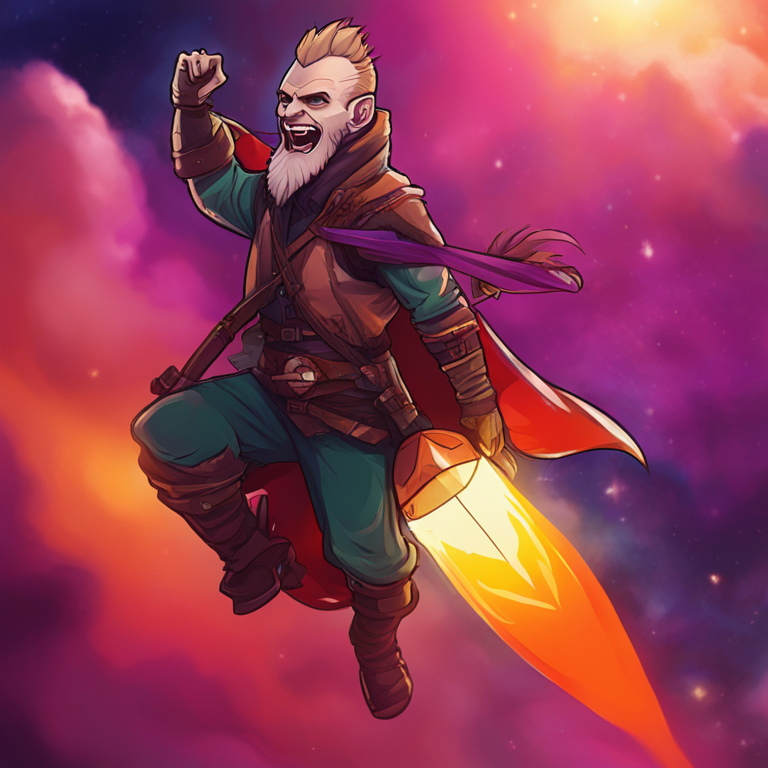 Floki meme coin rocket soaring to new heights, digital art, vibrant colors, Artstation HQ, digital illustration, hand-drawn style