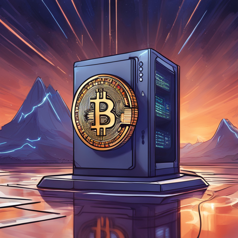 A digital illustration of Bitcoin staking on the Core chain with futuristic Nordic backdrop, hand-drawn digital illustration, Artstation HQ, digital art