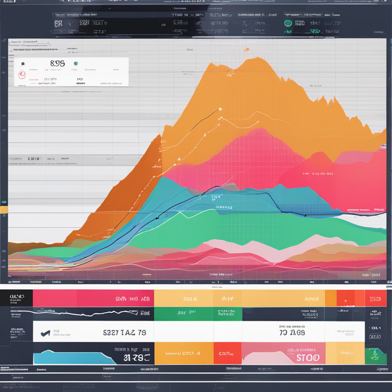 hand-drawn digital illustration, Artstation HQ, digital art of XRP vs BTC charts with potential breakdown zones, clean and modern financial visualization